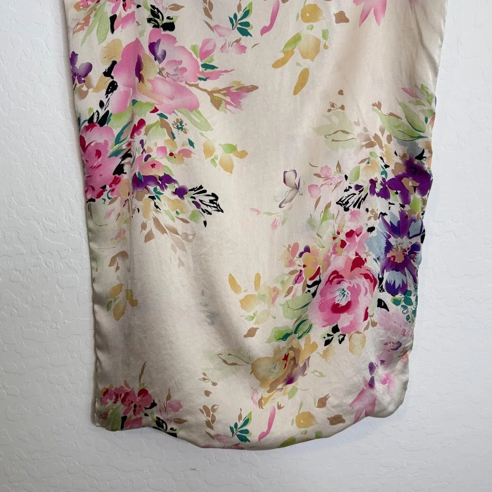 SLPBABY Women 100% Mulberry Silk Pillow Case Cream Floral Zipper Side Classy